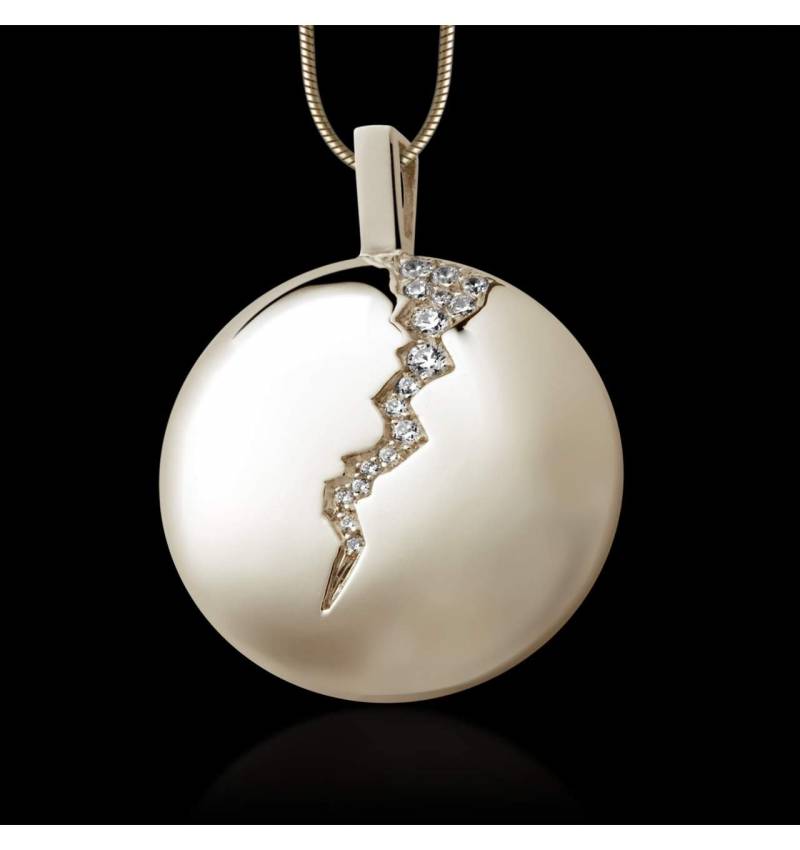 Pendentif pavage diamant or blanc Quake