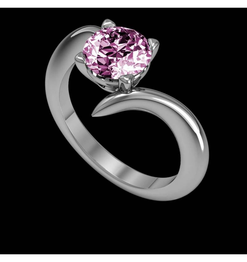 Bague de fiançailles saphir rose or blanc Serpentine Bague de fiançailles saphir rose or blanc Serpentine