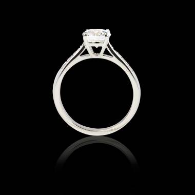 Solitaire diamant pavage diamant or blanc Angela