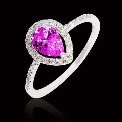 Bague saphir rose poire Sandra