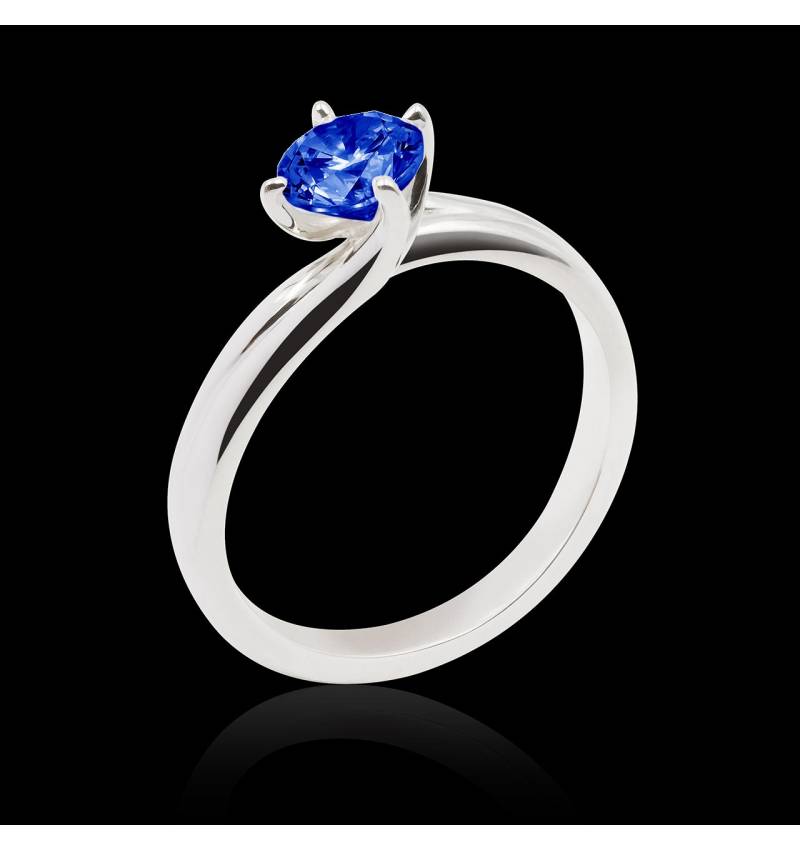 Bague solitaire bleu Alicia