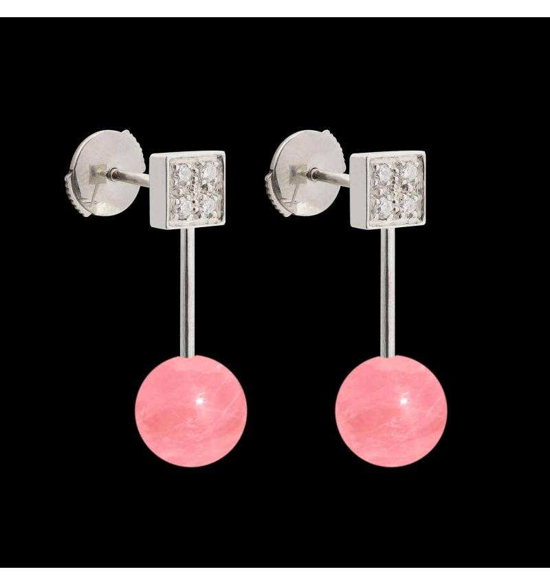 Boucles d'oreilles perle rosée Archipel