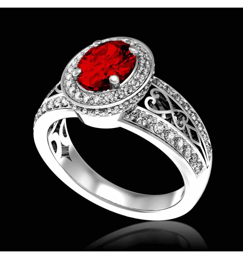 Bague de fiançailles Spinelle rouge Tsarine