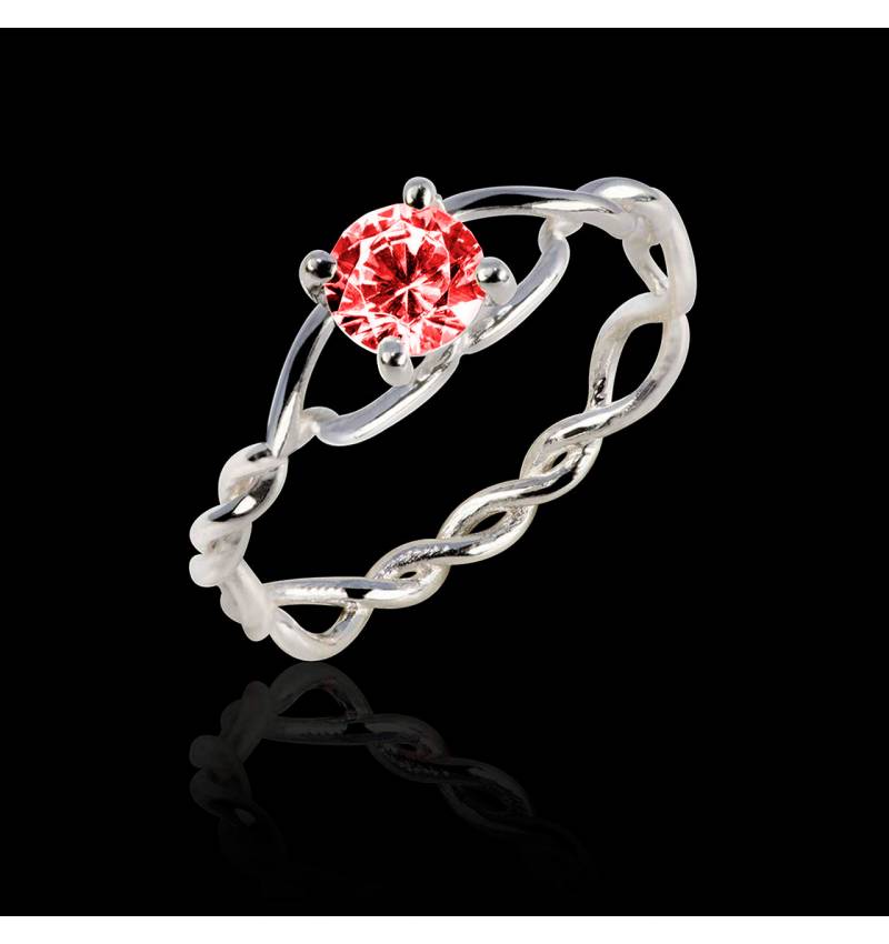 Bague Spinelle rouge Entrelassée Bague Spinelle rouge Entrelassée