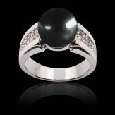 Bague perle Tahiti noire Aya