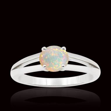 Bague opale blanche Lina solo