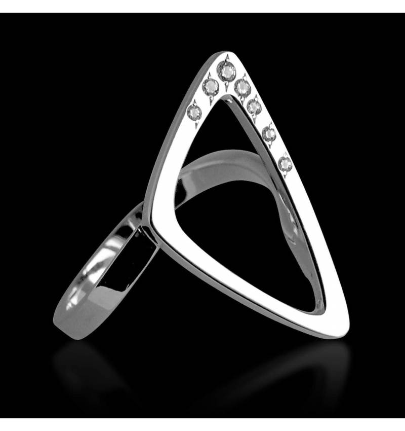 Bague de fiançailles diamant 0,5 carat or blanc Triangle 